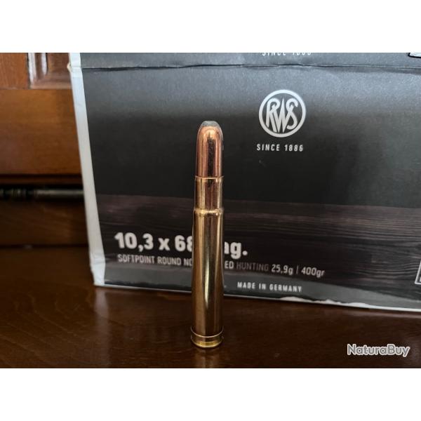 15 munitions calibre 10,3x68 Mag