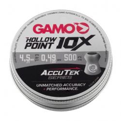Plombs GAMO cal.4.5mm hollow point 10x accutek séries 7.6gr 0.49g par 1500