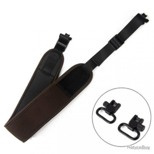 BRETELLE FUSIL OU CARABINE EN NOPRNE - MARRON - LIVRAISON GRATUITE