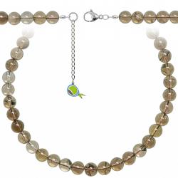 Collier en quartz fumé - Perles rondes 10 mm - 38 cm