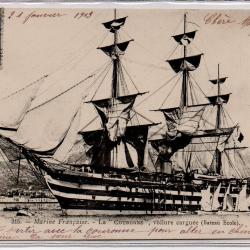 CPA  MARINE MILITAIRE FRANÇAISE - LA COURONNE,VOILURE CARGUÉE "BATEAU ÉCOLE "N°1014