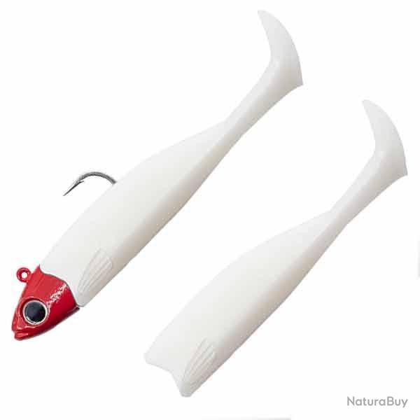 Fiiish Combo Master Shad 75mm 6g White Coco Red Head