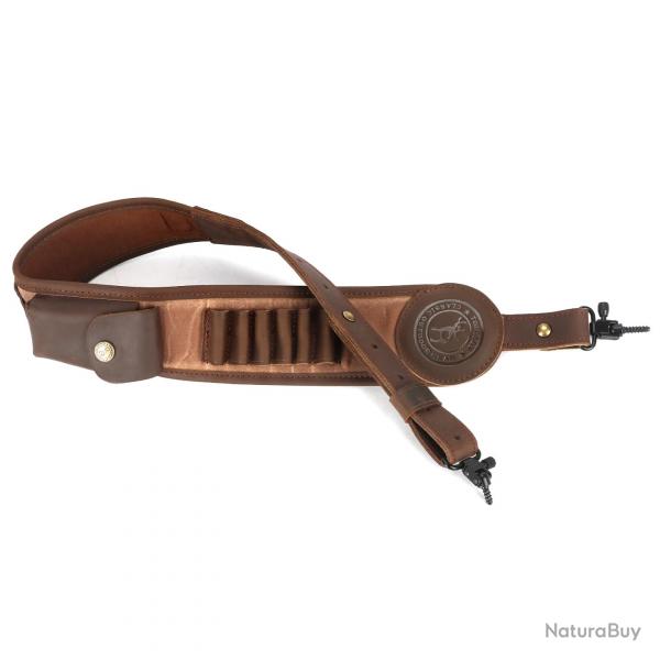 BRETELLE POUR FUSIL ET CARABINE AVEC GRENADIRES - MARRON - LIVRAISON GRATUITE