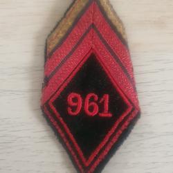 Insigne tissu losange 45 sous officier 961  ème Compagnie mixte Équipement Bennes du Génie. Algérie