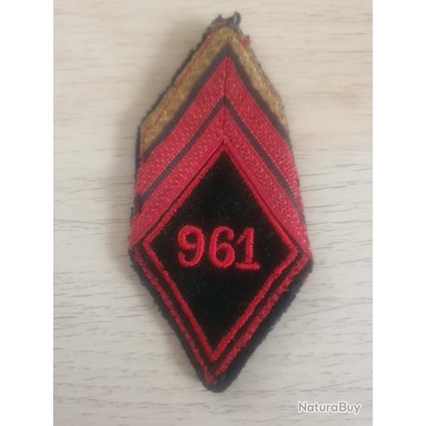 Insigne tissu losange 45 sous officier 961  me Compagnie mixte quipement Bennes du Gnie. Algrie