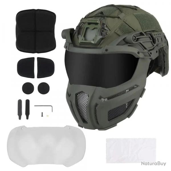 Casque protection intgrale Fast HL-100 KOLINLOV - Vert OD