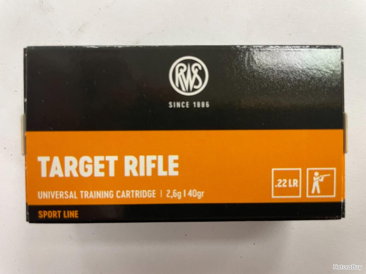 RWS TARGET RIFLE CAL 22LR BTE DE 50 BALLES 2.6G/40GR PAR 10 BOITES ...