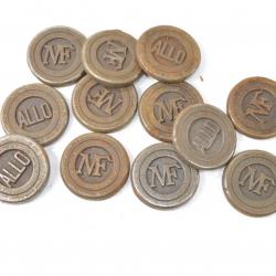 Lot de palets / jeu / médailles MF Manufacture d'armes et cycles de Saint Etienne Manufrance Allo