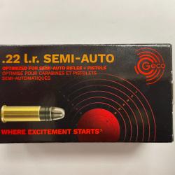 GECO CAL 22 LR SEMI-AUTO 2.6G/40GR BOITE DE 50 BALLES VENDU PAR 10 BOITES FRAIS DE PORT OFFERT