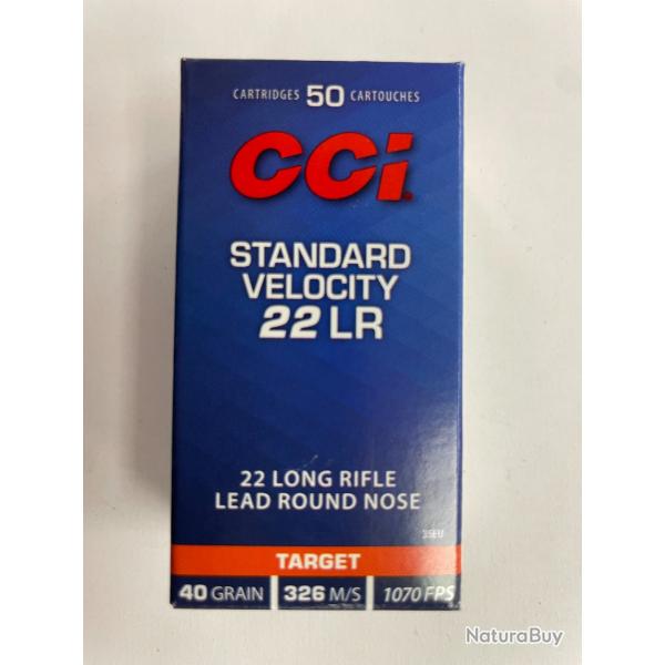 CCI STANDARD CAL 22 LR 2.6G/40GR BOITE DE 50 BALLES VENDU PAR 10 BOITES FRAIS DE PORT OFFERT