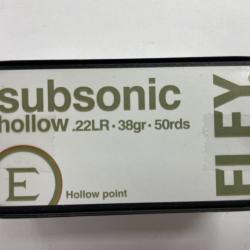ELEY SUBSONIC HOLLOW POINT CAL 22LR 38GR BOITE DE 50 BALLES VENDU PAR 10 BOITES FRAIS DE PORT OFFERT