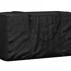 Sac de rangement coussins jardin en PE noir 150x75x75 cm pour terrasse et extérieur