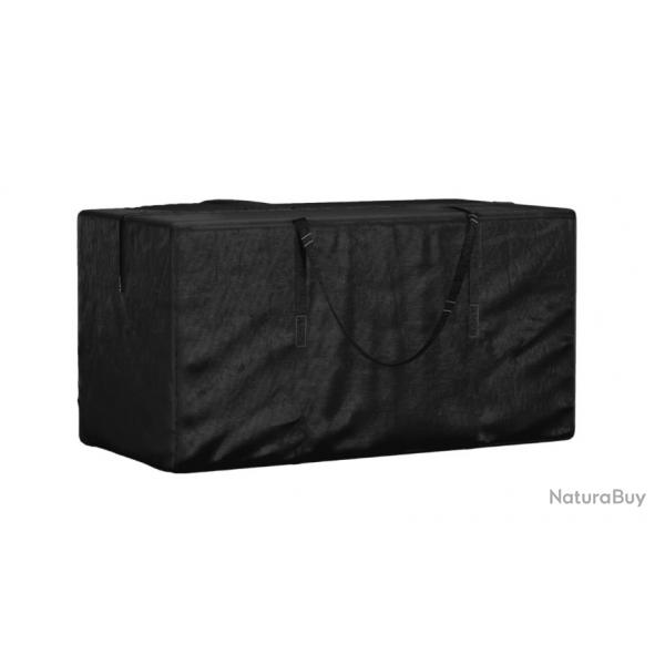 Sac de rangement coussins jardin en PE noir 150x75x75 cm pour terrasse et extrieur
