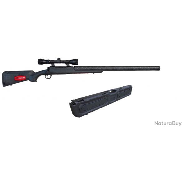 Pack carabine SAVAGE axis cal.222 custom silence + lunette 3-9x40 weaver + mallette