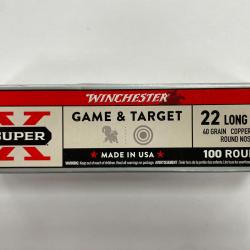 WINCHESTER CAL 22LR GAME ET TARGET 40GR BOITE DE 100 BALLES  VENDU PAR 5 BOITES FRAIS DE PORT OFFERT