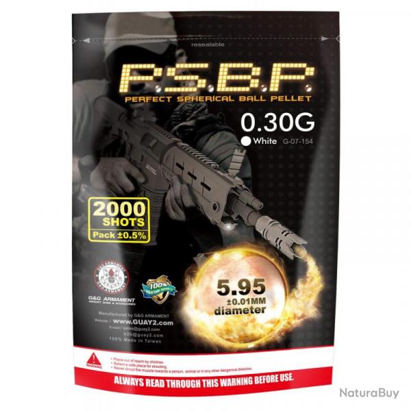 BILLES 0.30G PERFECT GRISES EN SACHET DE 2000 "G&G Armament"