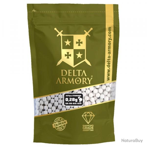 Billes Airsoft Delta Armory Diamond 0,28 g, 3 570 pices, blanches