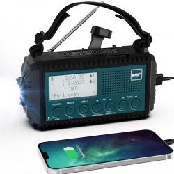 Radio Solaire Numérique Écran LCD Batterie 5000mAh Manivelle Portable SOS Lampe de Poche Port USB