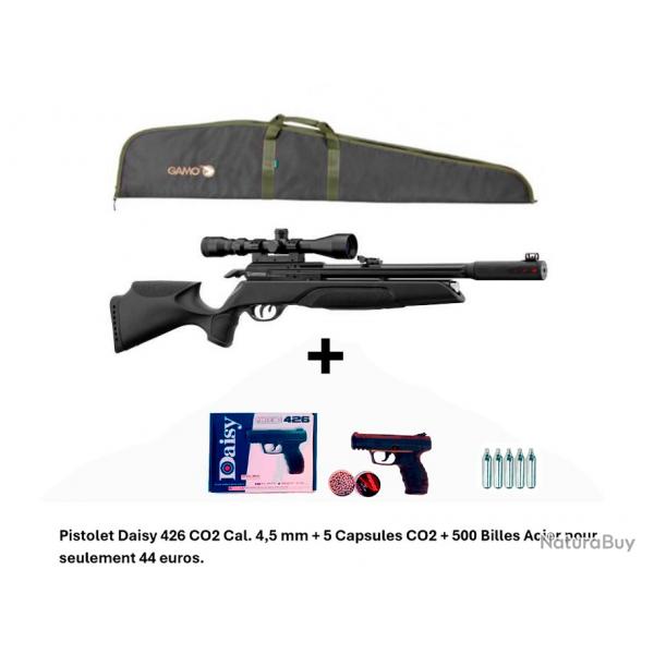 PACK COMBIN ! PACK2 Carabine Arrow Gamo 5,5 mm + Pistolet Daisy 426 + 500 billes en acier + 5 CO2