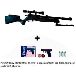 PACK COMBINÉ ! PACK4 Carabine Arrow Gamo 5,5 mm + Pistolet Daisy 426 + 500 billes en acier + 5 CO2