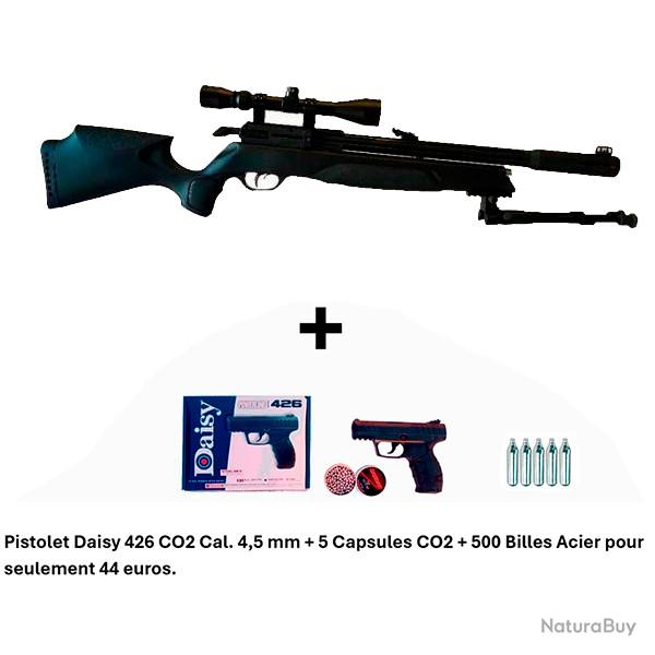 PACK COMBIN ! PACK4 Carabine Arrow Gamo 5,5 mm + Pistolet Daisy 426 + 500 billes en acier + 5 CO2