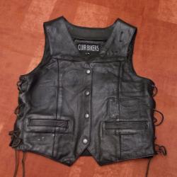 Gilet cuir jackette BIKER Dame