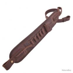 BRETELLE EN CUIR AVEC CARTOUCHIÈRE CALIBRE 30-06 .308 - MARRON - LIVRAISON GRATUITE