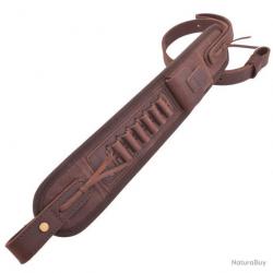 BRETELLE EN CUIR AVEC CARTOUCHIÈRE CALIBRE .357 30-30 .38 - MARRON - LIVRAISON GRATUITE