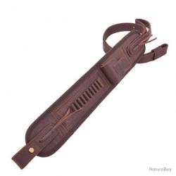 BRETELLE EN CUIR AVEC CARTOUCHIÈRE CALIBRE 22LR 22MAG - MARRON - LIVRAISON GRATUITE