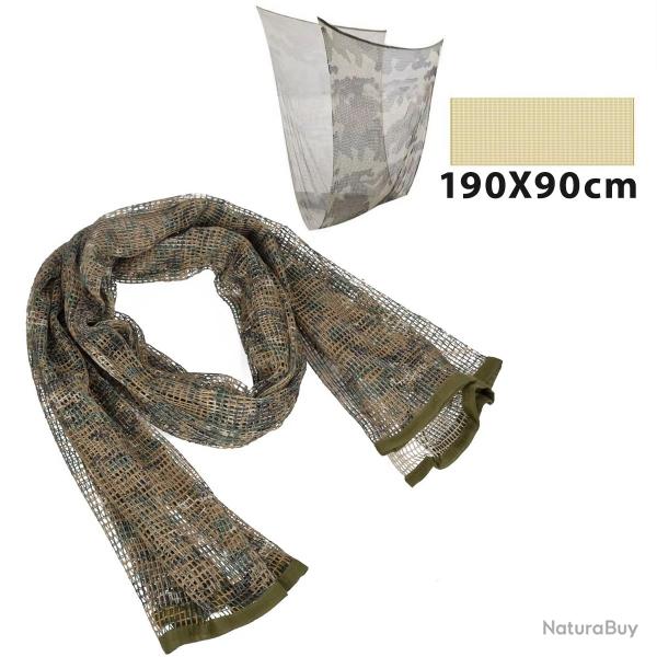 FOULARD FILET CAMOUFLAGE POUR CAMPING XXL 190x90cm - FORT DIGITAL - LIVRAISON GRATUITE