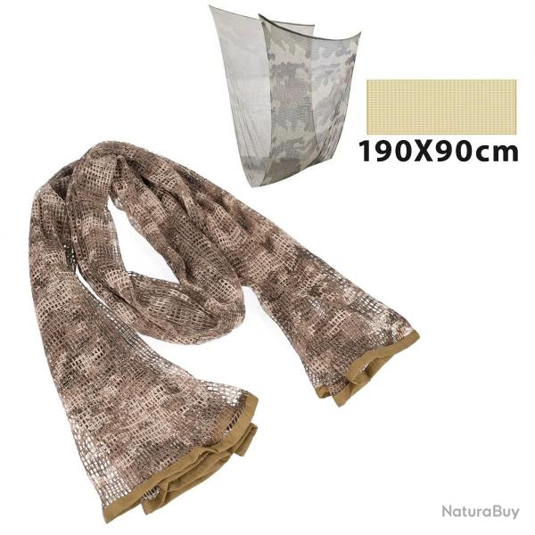 FOULARD FILET CAMOUFLAGE POUR CAMPING XXL 190x90cm - DSERT DIGITAL - LIVRAISON GRATUITE
