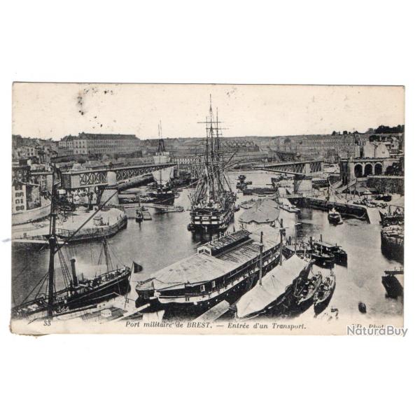 CPA- Marine Militaire -BREST - Port Militaire - Entre d'un Transport N1088