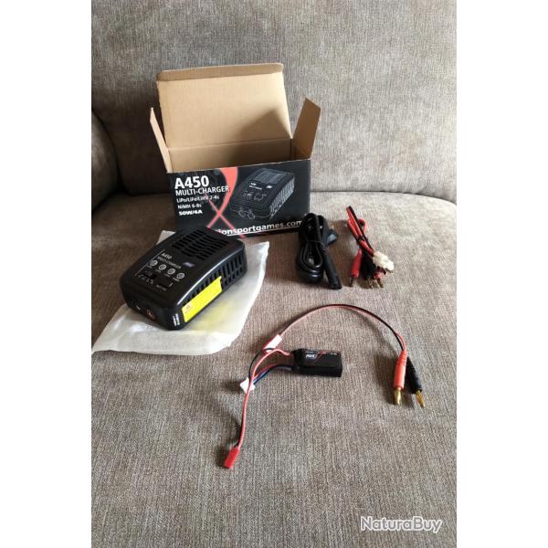Chargeur compact intelligent A450 d'ASG + ASG Batterie Lipo 7.4V 250mAh