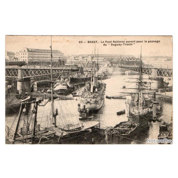 CPA- Brest Pont national ouvert pour le passage du Duguay Trouin  N1077