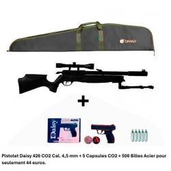 PACK COMBINÉ ! PACK8 Carabine Arrow Gamo 5,5 mm + Pistolet Daisy 426 + 500 billes en acier + 5 CO2