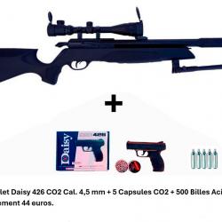 PACK COMBINÉ ! PACK9 Carabine Arrow Gamo 5,5 mm + Pistolet Daisy 426 + 500 billes en acier + 5 CO2
