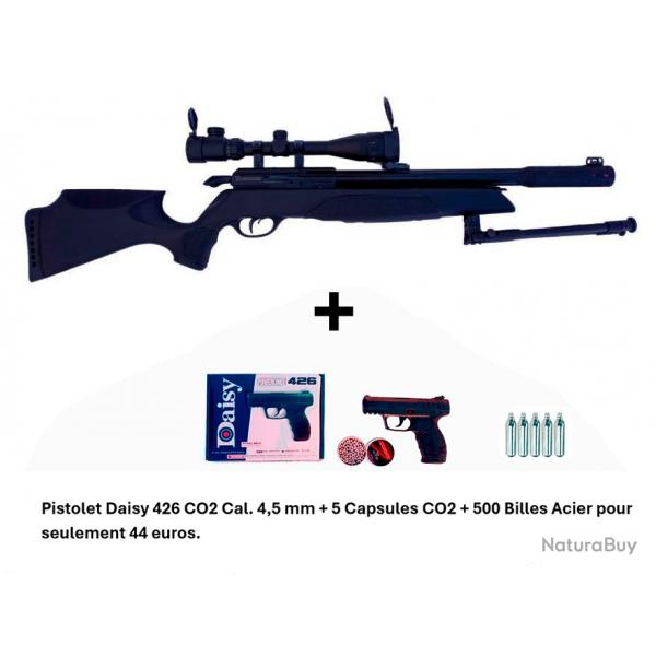 PACK COMBIN ! PACK9 Carabine Arrow Gamo 5,5 mm + Pistolet Daisy 426 + 500 billes en acier + 5 CO2