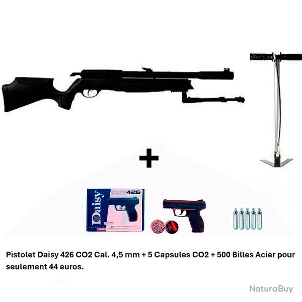 PACK COMBIN ! PACK11 Carabine Arrow Gamo 4,5 mm + Pistolet Daisy 426 + 500 billes en acier + 5 CO2