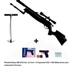 PACK COMBINÉ ! PACK12 Carabine Arrow Gamo 4,5 mm + Pistolet Daisy 426 + 500 billes en acier + 5 CO2