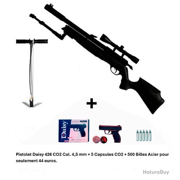 PACK COMBIN ! PACK12 Carabine Arrow Gamo 4,5 mm + Pistolet Daisy 426 + 500 billes en acier + 5 CO2