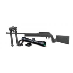 Pack carabine force B1 cal.22LR allweather black 20" + bipied + lunette + montage