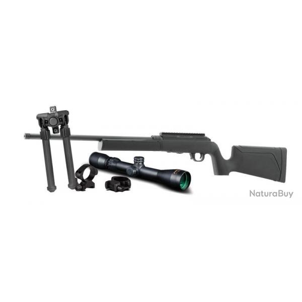 Pack carabine force B1 cal.22LR allweather black 20" + bipied + lunette + montage