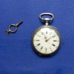 montre gousset ancienne en argent + clef