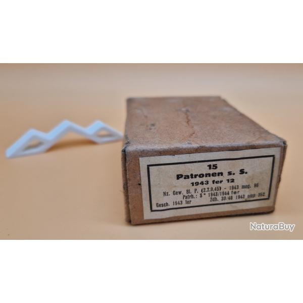 Boite de cartouches de collection WW2 allemande complte et inerte