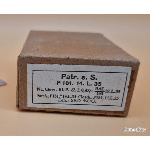 Boite de cartouches de collection allemande WW2 inerte et complte