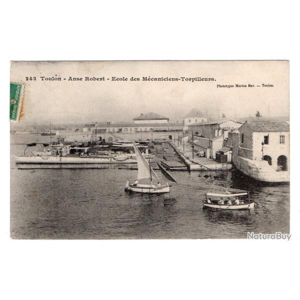 CPA- Marine Militaire - FRANAISE -TOULON ANSE ROBERT COLE DES Mcaniciens TORPILLEURS N1069