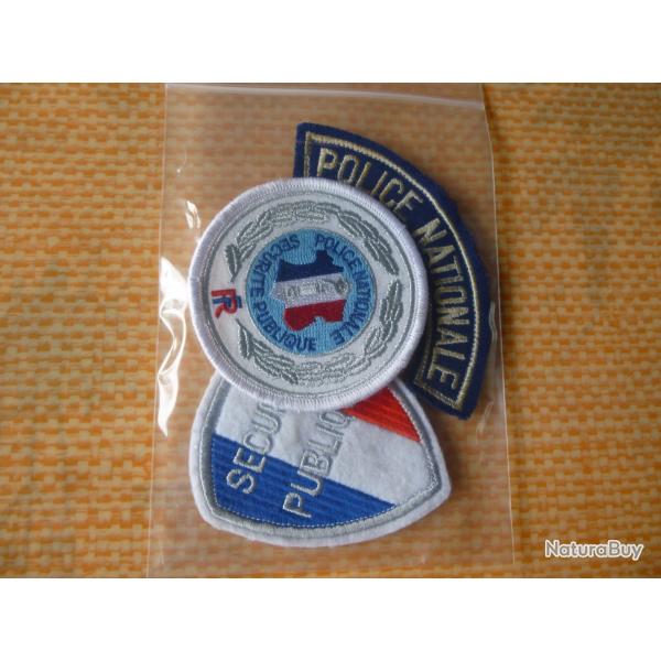 Anciens badges / insignes Police Franaise - Trs bon tat - Lot de trois