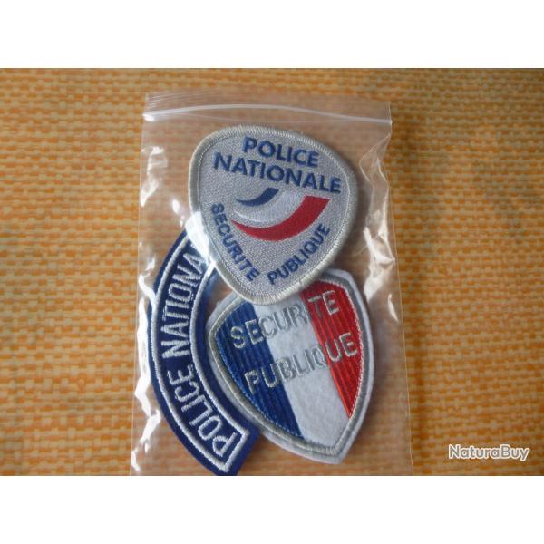 Anciens badges / insignes Police Nationale - Trs bon tat - Lot de trois