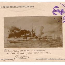 CPA- Marine Militaire FRANÇAISE - Cuirassé Le Gaulois pendant un combat dans les Dardanell  N°1107