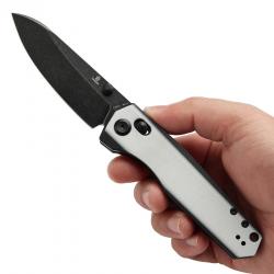 Couteau Tenable Beaver Black/White Lame Acier Nitro-V Manche G10 Axis Lock T1105V2